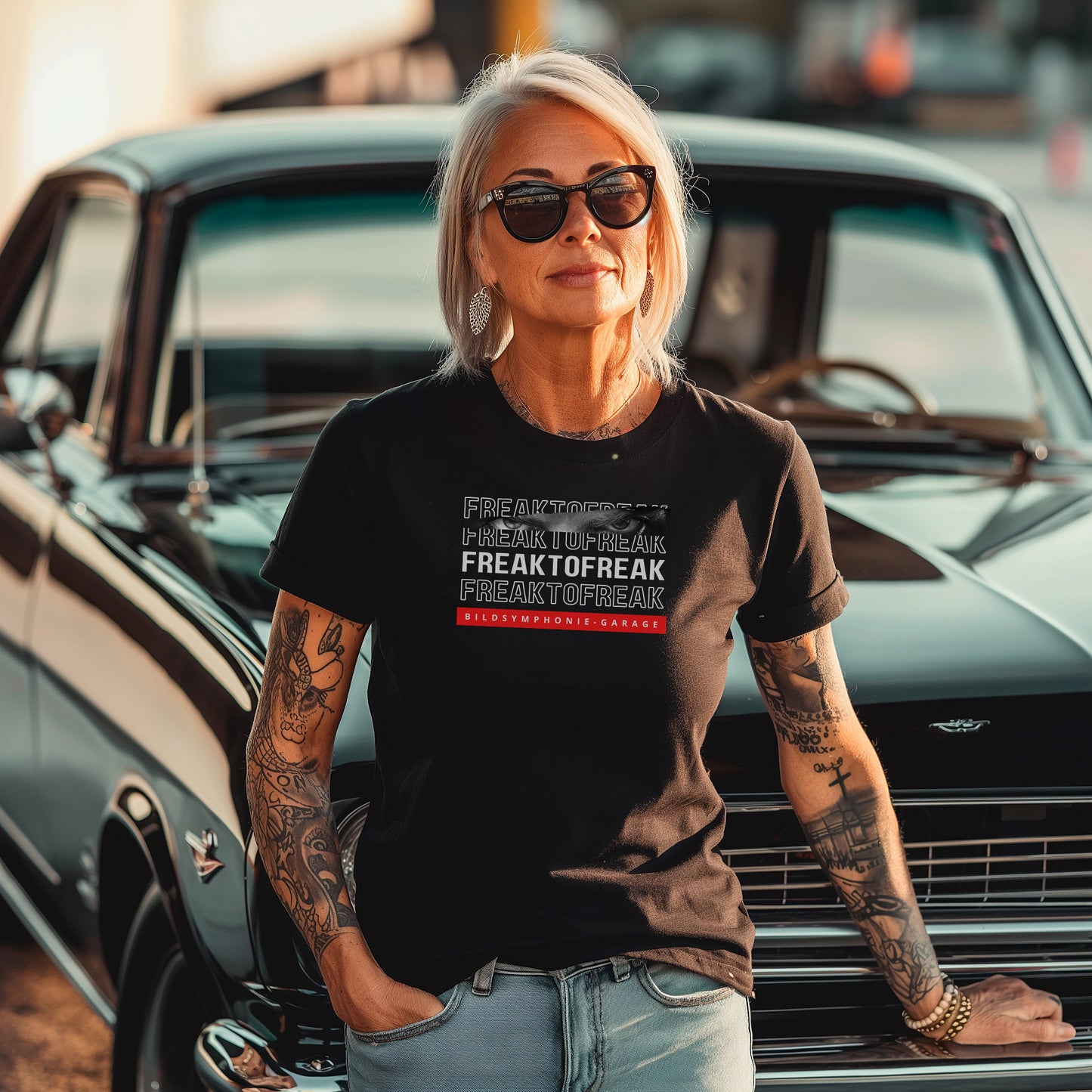 Freak EYES - Premium Damen-T-Shirt mit Rundhalsausschnitt | Bella + Canvas 6004
